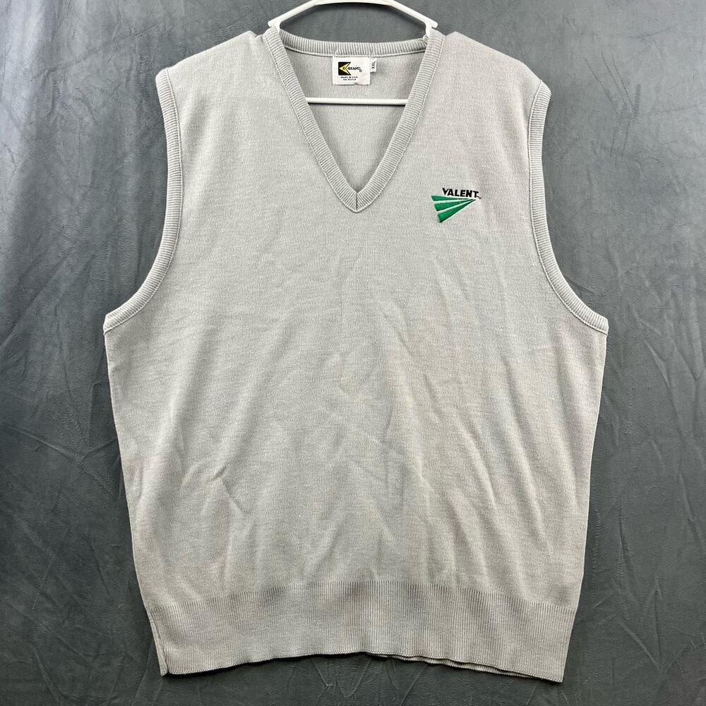 XXL Vintage Knit Herringbone Sweater Vest Made in USA K-Brand Valent Streetwear